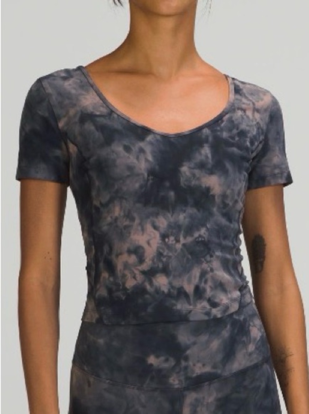 Lululemon Athletica Align T-Shirt Navy Tie-Dye Fitted Crop Top